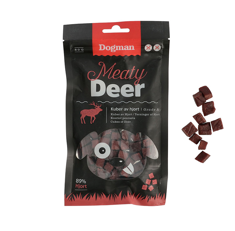 DOGMAN MEATY Koerale Hirveliha kuubikud 80g