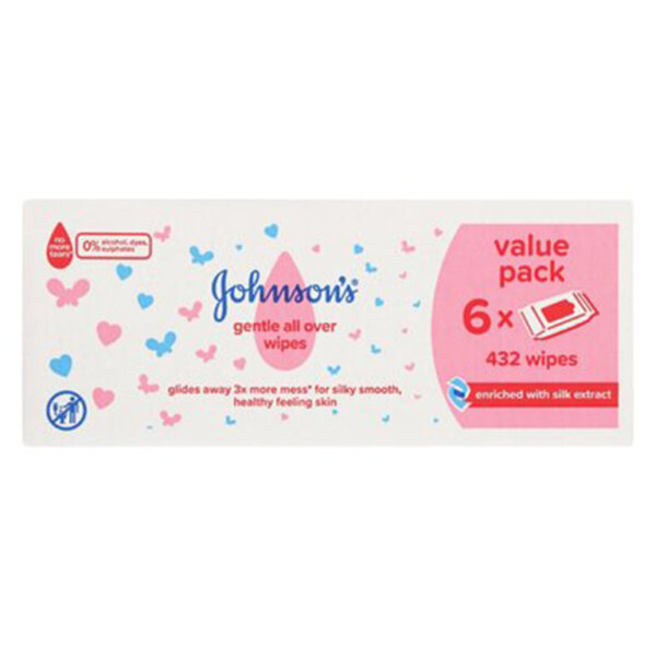 Niisked salvrätid Gentle All Over, JOHNSON'S, 6x72 tk