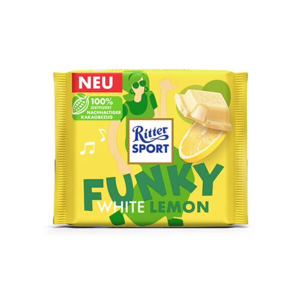 Ritter Sport valge šokolaad sidrunikreemi täidisega 100g