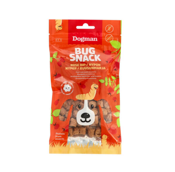 DOGMAN Koerale Putukasnäkk kibuvitsaga 80g