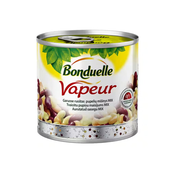 Kikerherne, valge oa, kidney punase oa ja liima oa segu Bonduelle Vapeur 425ml/310g