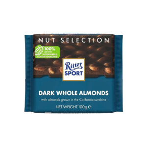 Ritter Sport tume šokolaad tervete mandlitega 100g