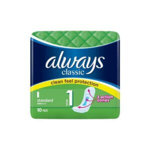 Hügieenisidemed Classic, ALWAYS, 10 tk