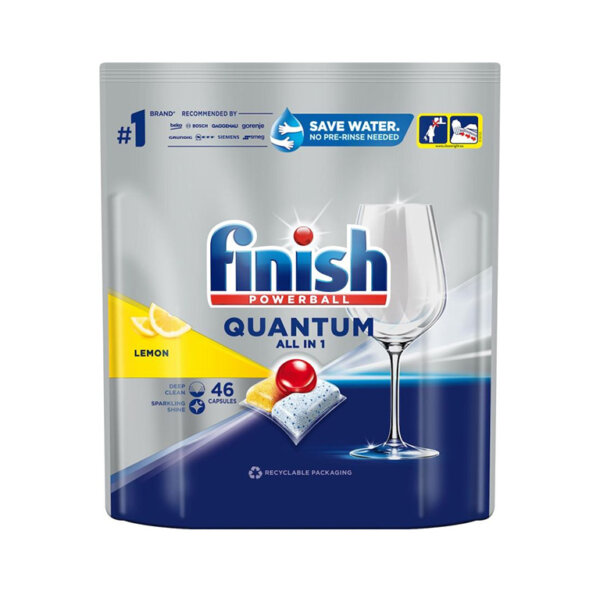Nõudepesumasina tabletid FINISH QUANTUM Lemon 46 tk