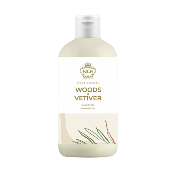 Dušigeel niisutav ja toitev Woods x Vetiver, RICH, 280 ml