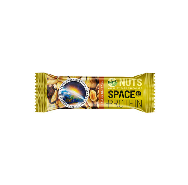 Space Protein Vegan Salted Caramel pähklite ja soolakaramelliga proteiinibatoon 40g