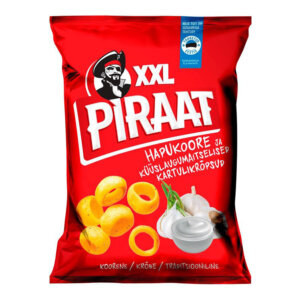 Kartulikrõpsud PIRAAT Hapukoore ja Küüslaugumaitselised XXL 220G