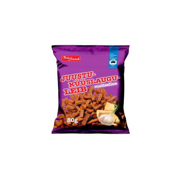 Balsnack juustu- ja küüslaugumaitseline leivakrõps 80g