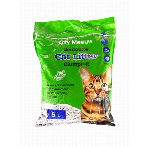 Kaķu smiltis Kitty Meeuw Bentonīts 100% dabīgs 5L/4kg