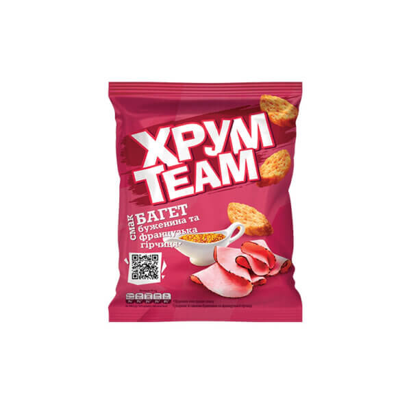 Maizīšu čipsi Hrumteam Baguette "Auksti vārīta cūkgaļa un franču sinepes" 55g