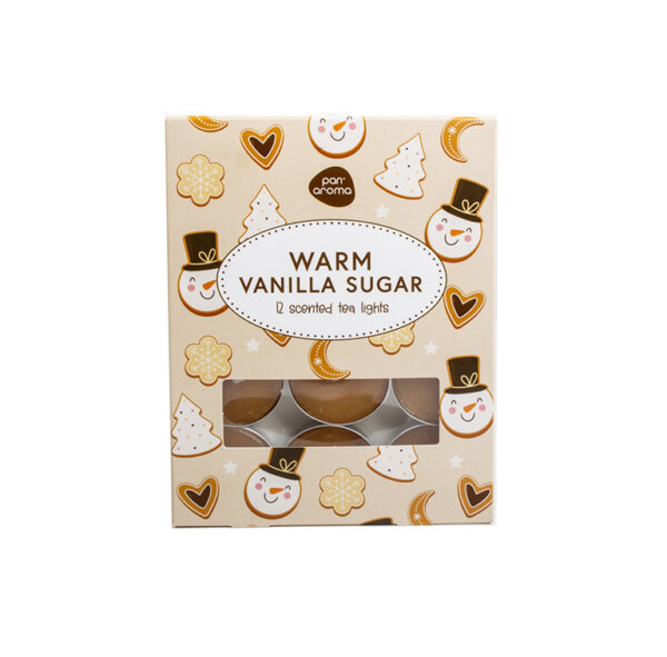 Tezītes svece Pan Aroma Lumememm WARM VANILLA SUGAR 12gab 3h