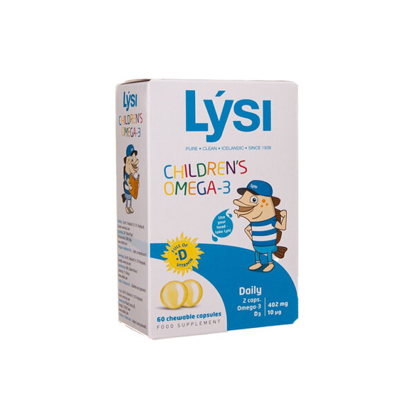 Omega-3 Kapsulas Lysi Children's +D3 vitamīns 60 gab.