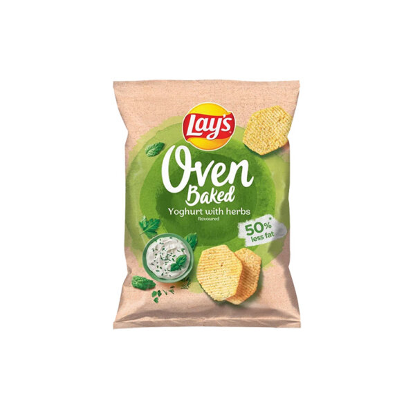 Kartupeļu čipsi Lays Oven Baked Jogurta–Zāļu 110g