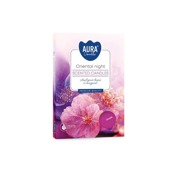 Aromātiskā tējas svecīte Aura Oriental Night 6 gab.