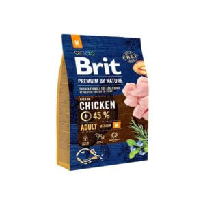 Koeratoit Kanalihaga Brit Premium adult M 3kg