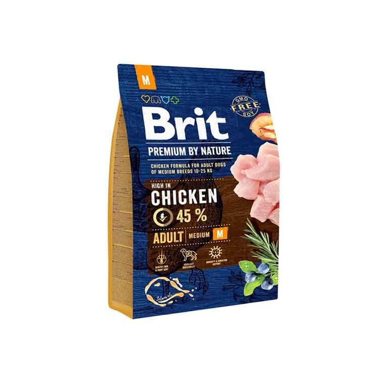 Koeratoit Kanalihaga Brit Premium adult M 3kg