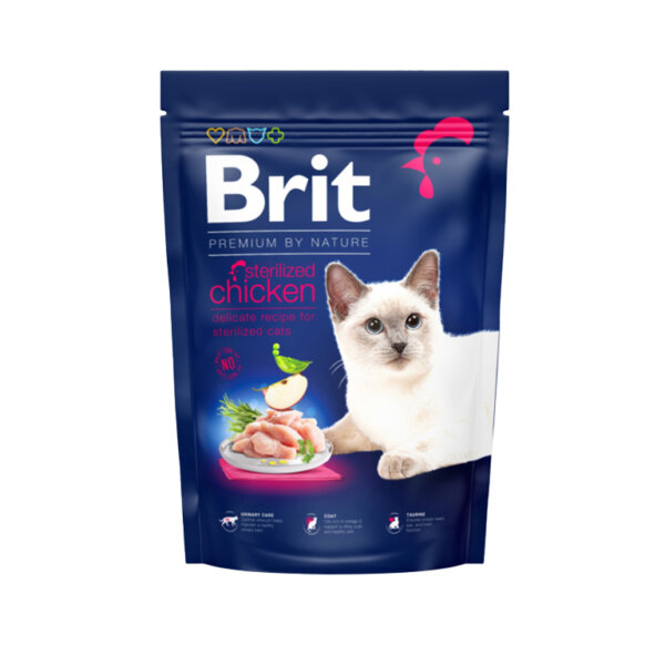 Kaķu barība Brit Premium Cat Sterilized Chicken 1,5kg