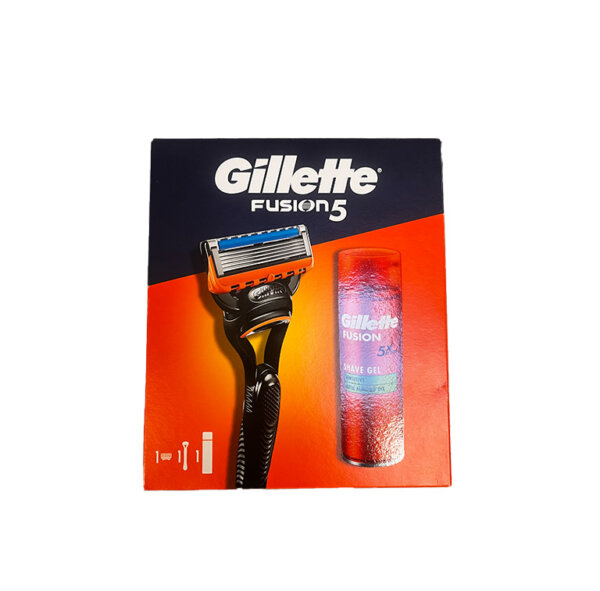 Dāvanu komplekts XMAS GILLETTE skuveklis Fusion 1 asmens + želeja 200ml