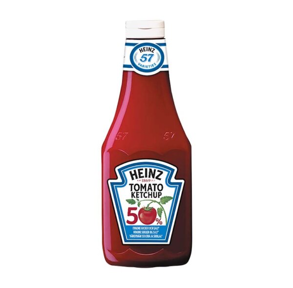 Kečups ar 50% mazāk cukura un sāls, HEINZ, 960 g