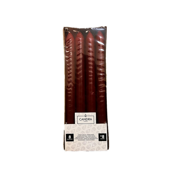 Sveces Candra Dinner Candles Set sarkanas 8gab