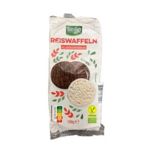 Rīsu vafeles ar tumšo šokolādi, BIOBIO, 100 g