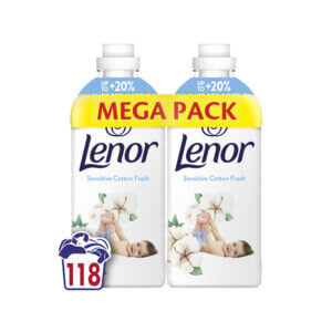 Pesuloputusvahend LENOR Sensitive Cotton Fresh 2 x 1.239 L (118 Pesukorda)