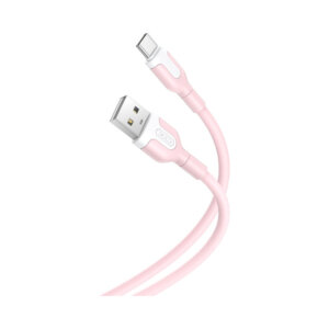 Kaabel USB / USB-C, XO, 1m, 2.1A, roosa
